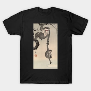 Monkey and Moon by Ohara Koson T-Shirt